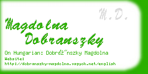 magdolna dobranszky business card